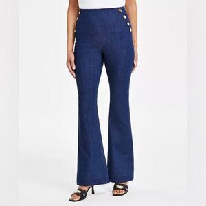 NWT INC International Concepts Denim Pull-On Flare Pants SZ 16